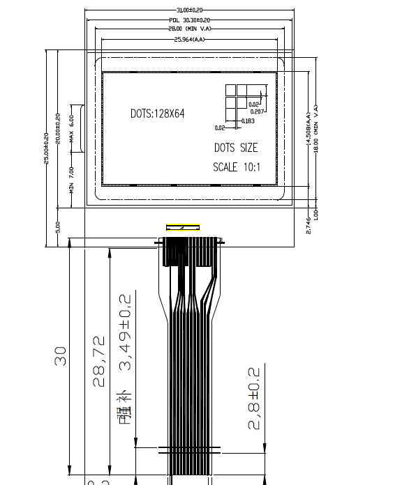 1 3 Inch Lcd Module 12864 Lcd Module Cog Dot Matrix Screen 31x25 Shenzhen Xin Jing Technology Co Ltd